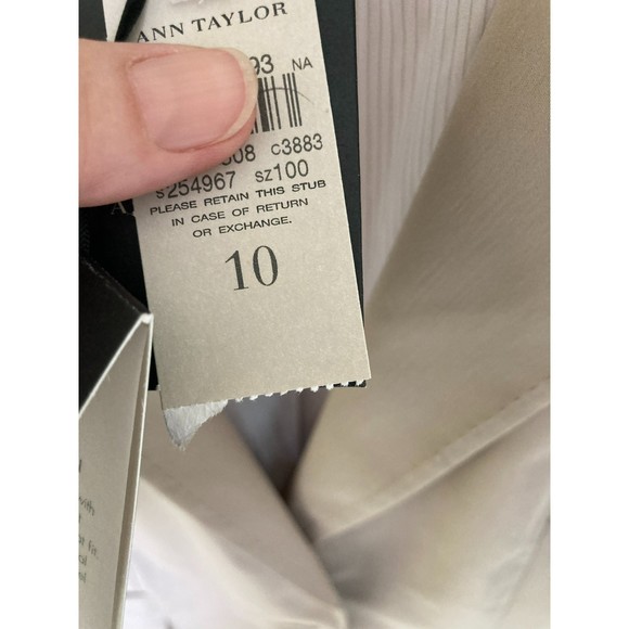 Ann Taylor Blazer NWT Tan Size 10 Cotton Sheen with Stretch - Picture 4 of 8